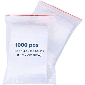 Zip Lock Bags 1000 Pcs - Resealable Plastic Bags for Small Items