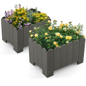 HDPE Rectangular Elevated Planter Box with Drainage Gaps