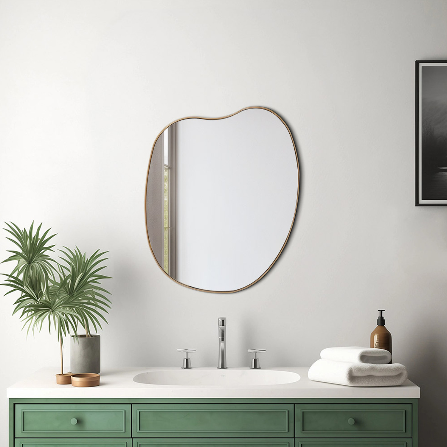 Image of Shatterproof Metal Frame Wall Mirror -&hellip;