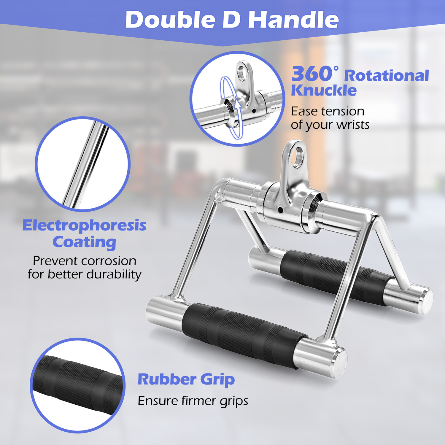 3-Piece Cable Machine Attachment Set