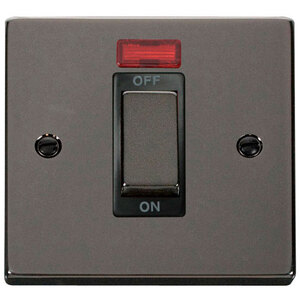 Black Nickel 1 Gang Ingot Size 45A Switch With Neon