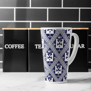 Egyptian Hieroglyphs In Navy Latte Mug