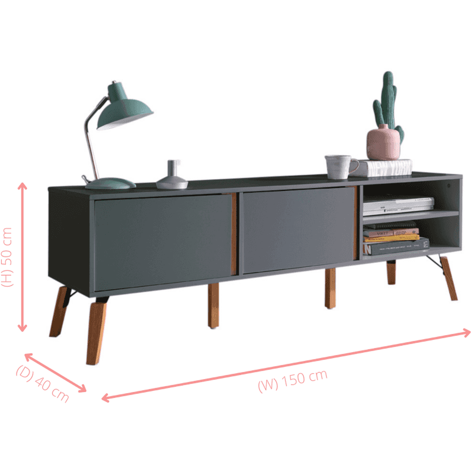 Otto Tv Unit In Grey - Grey