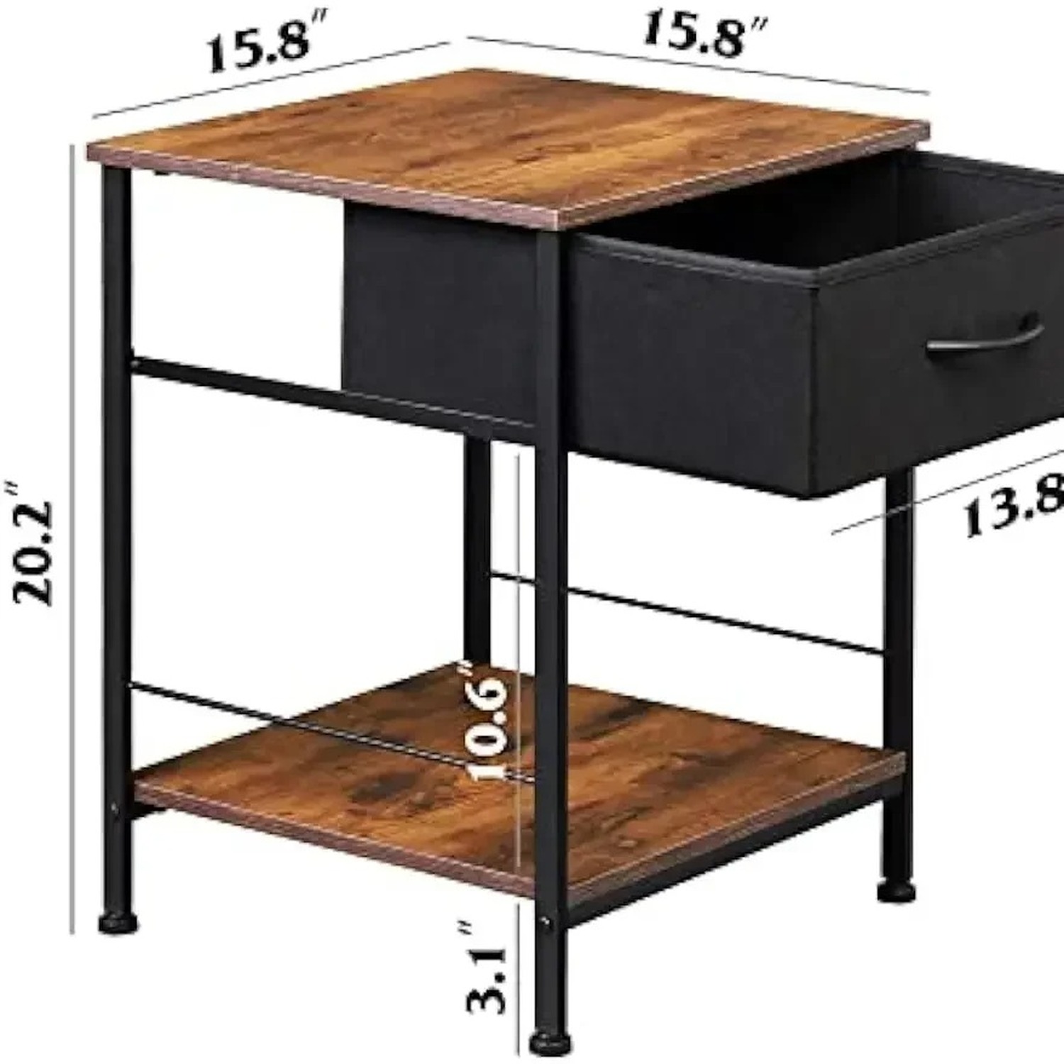Set Of 2 Bedside Tables With Drawers - Brown 2
