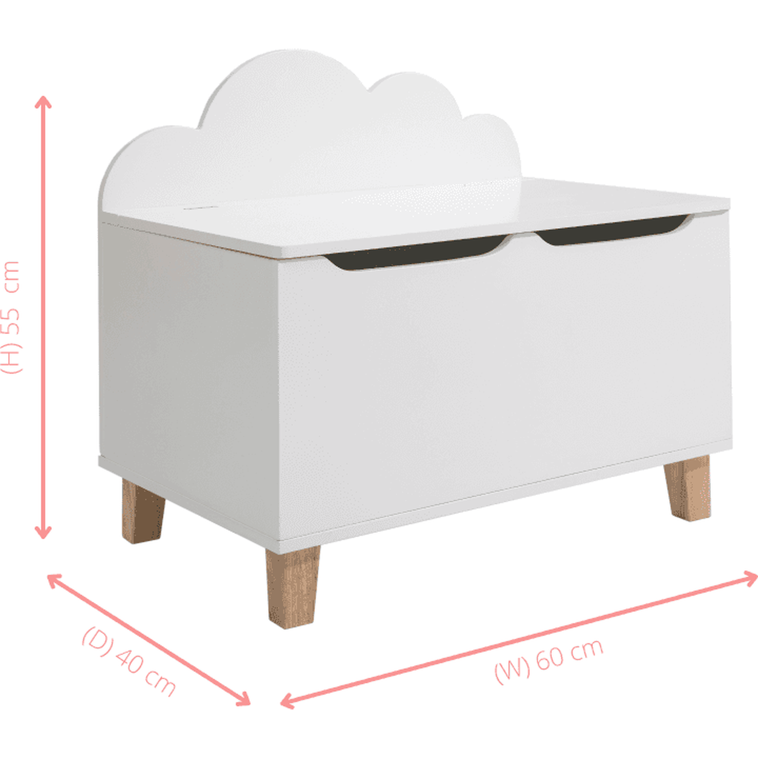 Sigrid Toy Box In White And Natural Pine - White