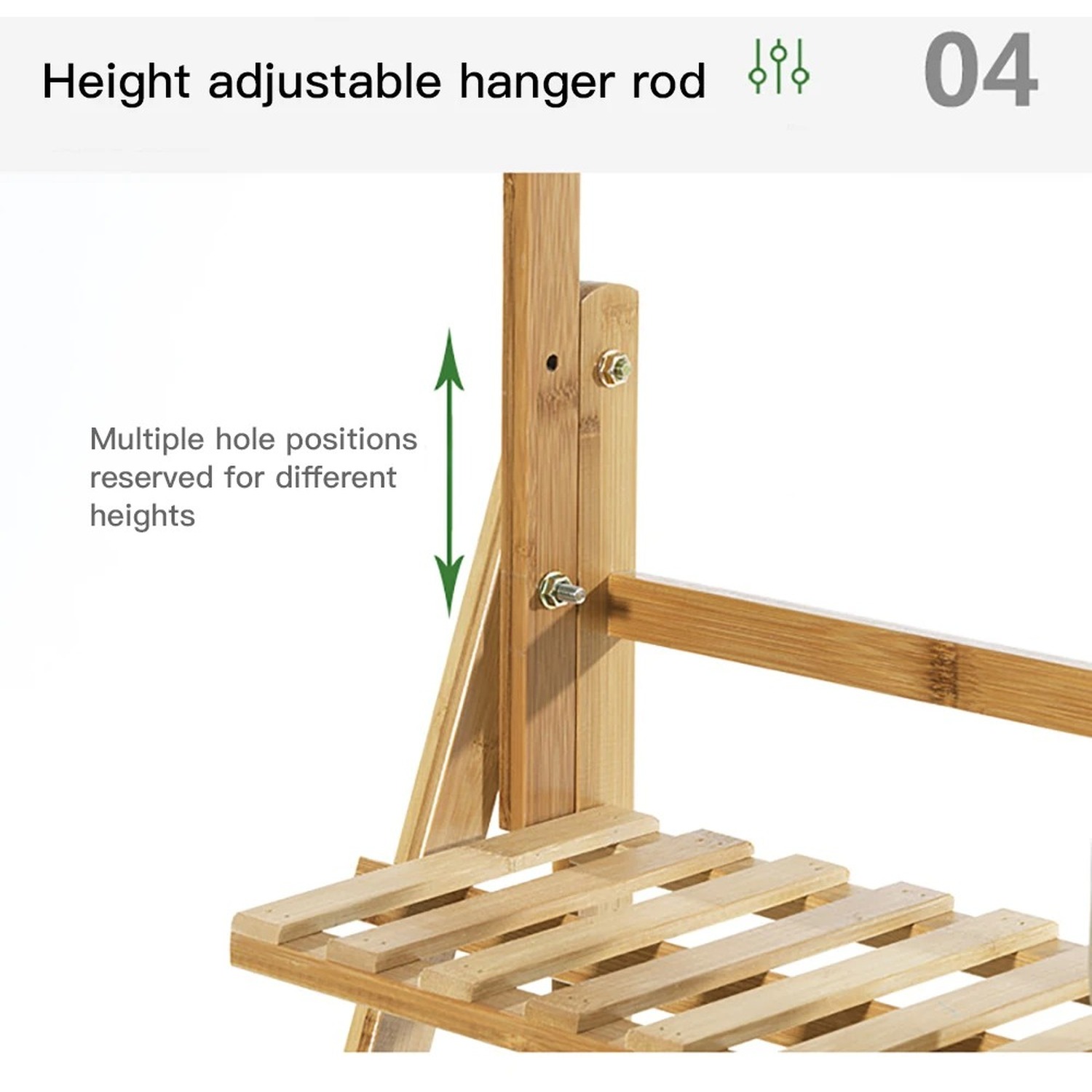 3 Tier Folding Bamboo Hanging Plant Stand - Natural