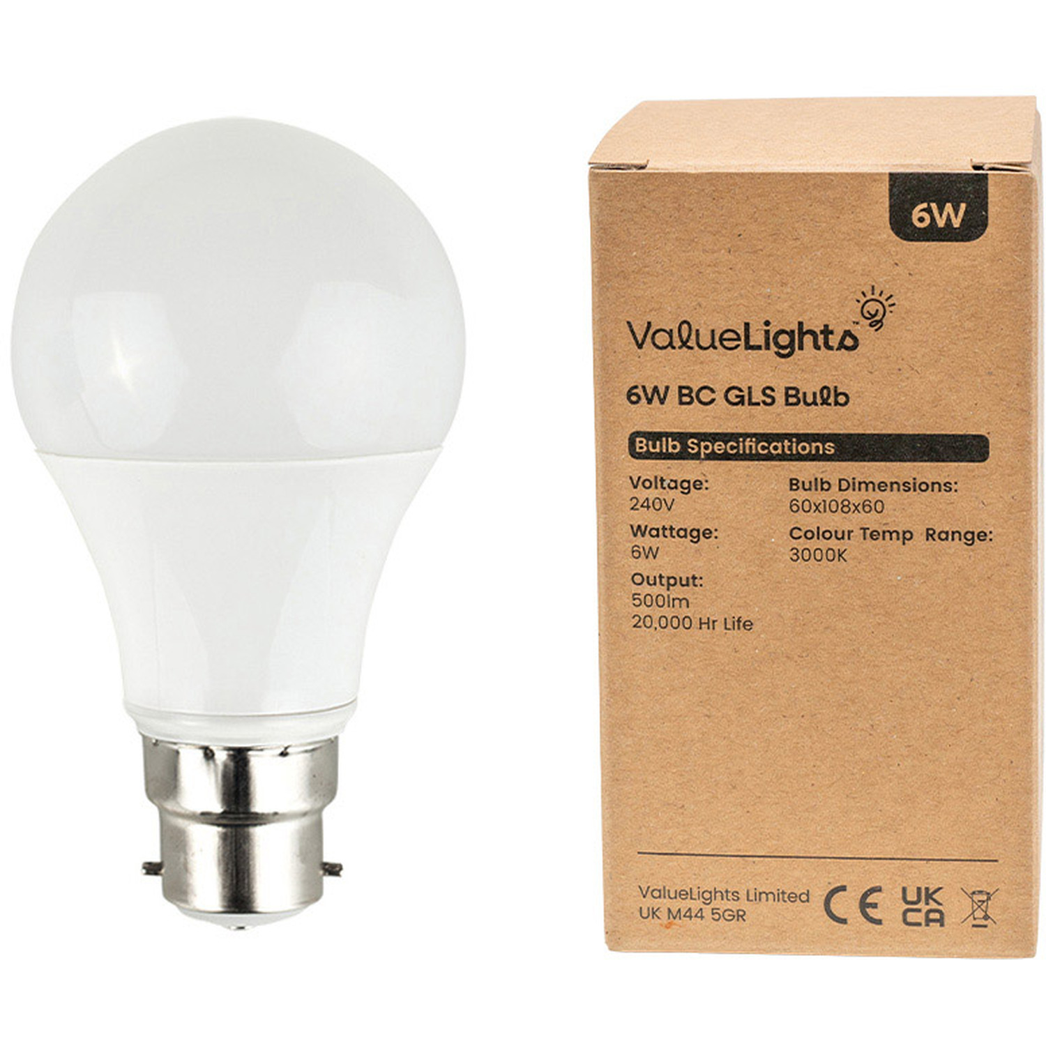 Image of 5 Pack B22 Plastic LED 6W&hellip;