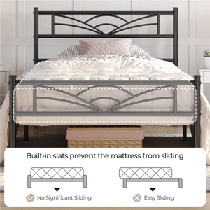 Black / Single Metal Bed Frame with Cloud Design shot 7278663