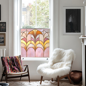 Traona Art Deco Stained Glass Privacy Window Film
