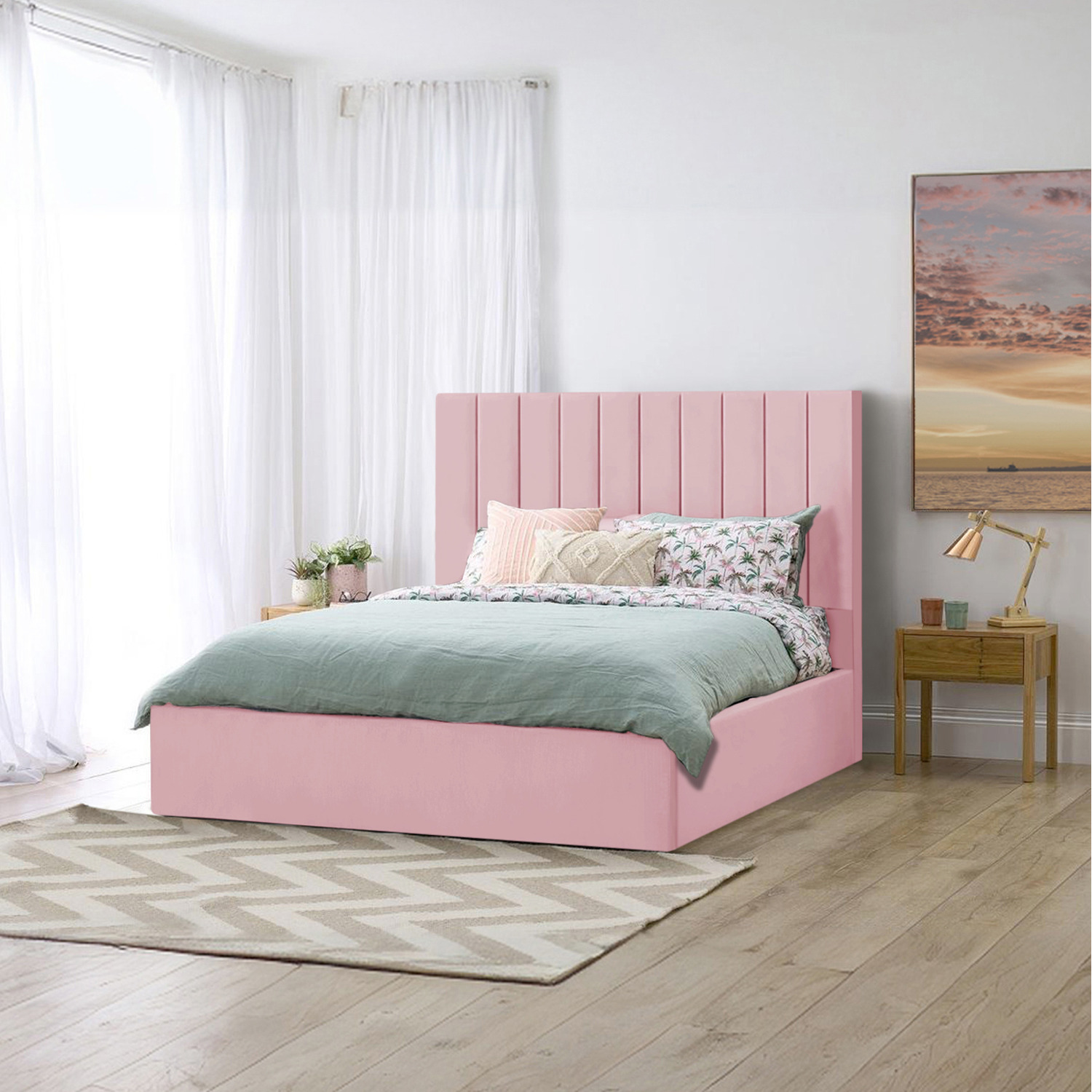 Valentina Storage Bed - Pink Single