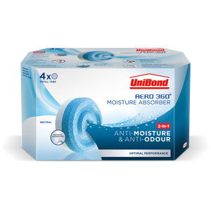 UniBond AERO 360 Moisture Absorber Neutral Refill Tab 450g, 4pk