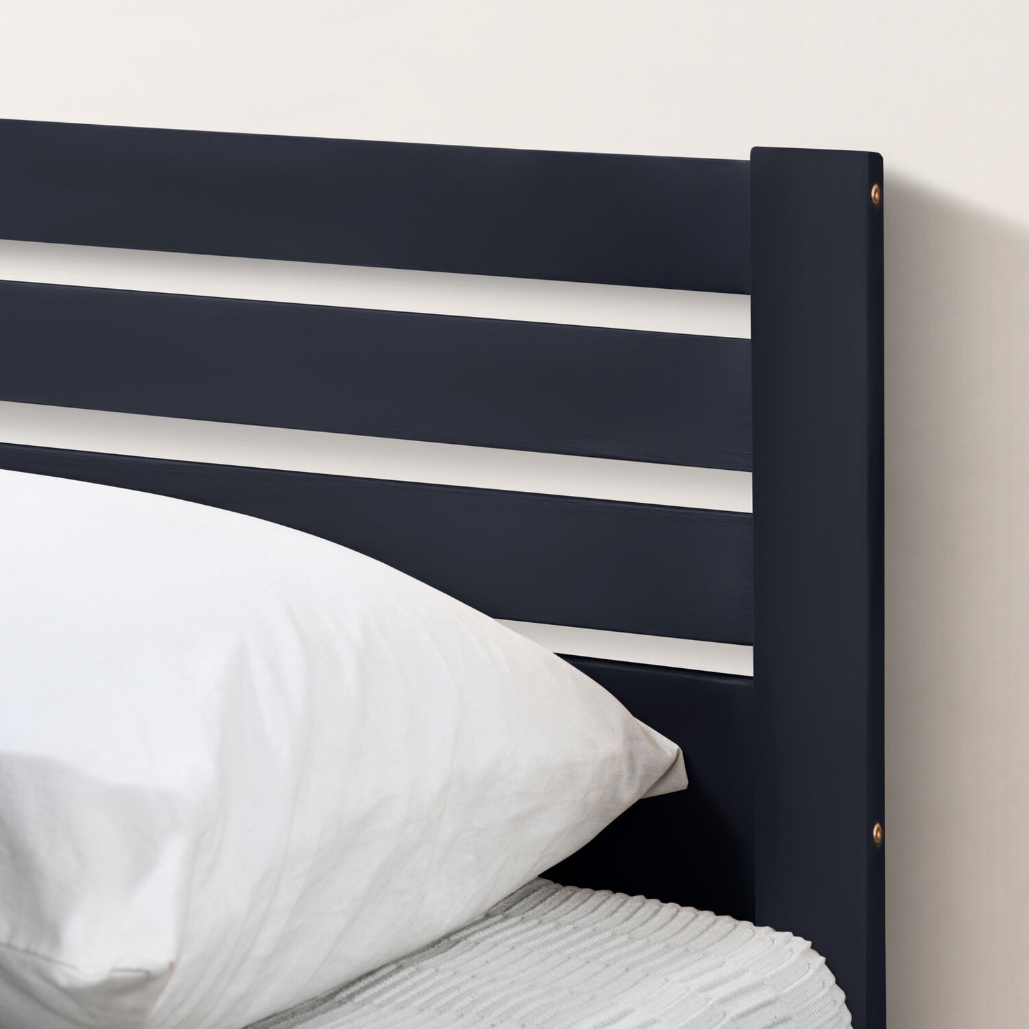 Declan Solid Wood Bed Frame - Dark Grey Single