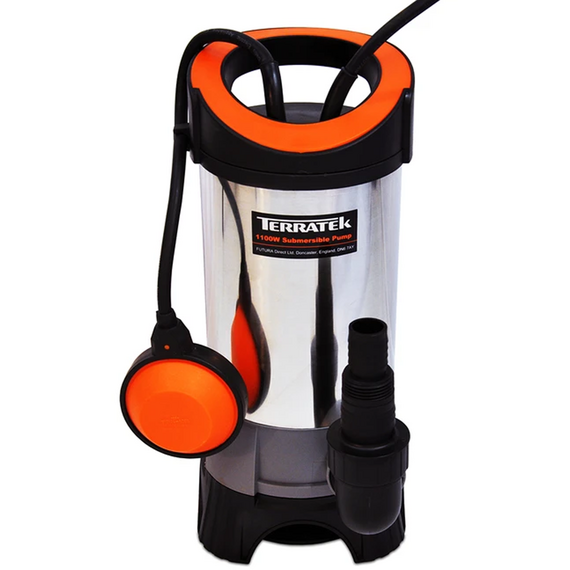 Terratek 1100W Submersible Water Pump Stainless Steel Dirty Pound Sump Pump