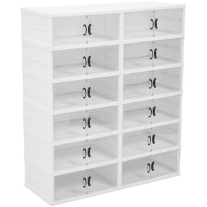 Multi-Tier Foldable Storage Box with Magnetic Doors