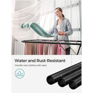 Black SONGMICS Adjustable Clothes Drying Rack shot 9294035