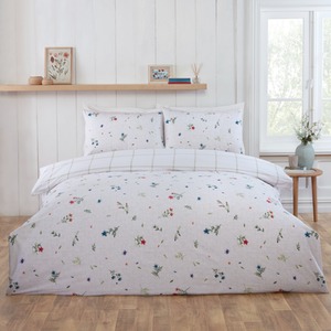 Meadow Brushed Cotton Reversible Duvet Cover Set with Pillowcase