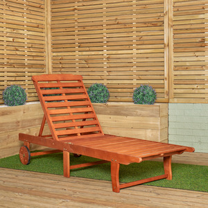 Outdoor Wooden Adjustable Foldable Sunlounger