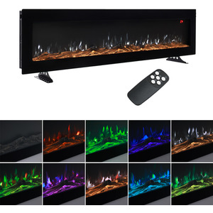 Electric Fireplace Wall Mount with Black Frame