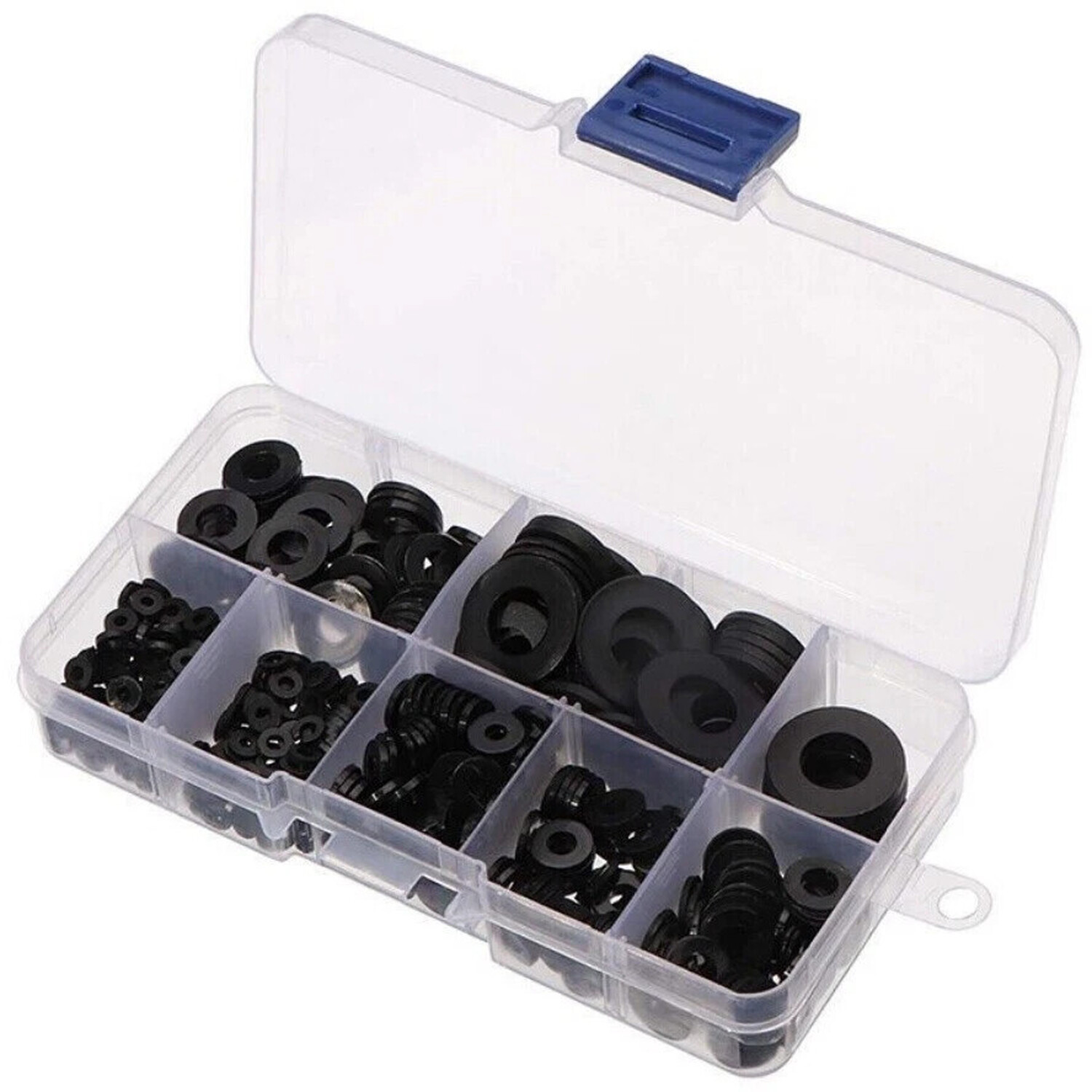1200 Pcs Black Nylon Flat Washers Assortment Kit for Electrical Connections for sale online