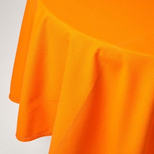 Orange Plain Cotton Round Tablecloth shot 9903648