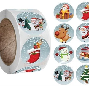 Roll of 500 Cartoon Christmas Stickers