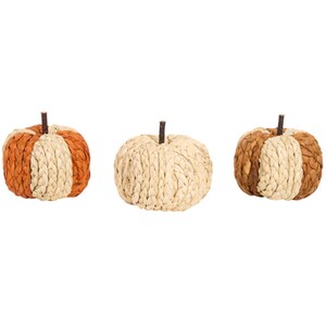 Pack of 3 Woven Stripe Pumpkins