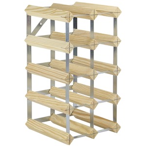 12 Bottle Wood and Metal Wine Rack