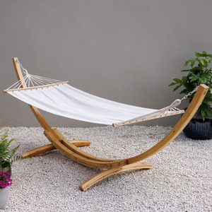 Natural And Ivory Hammock with Wooden Stand