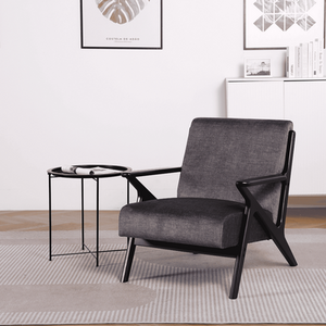Cavera Modern Design Accent Armchair Graphite with Black Wood Frame