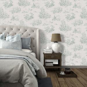 Toile De Jouy Wallpaper Country Scene Traditional Vintage Classic