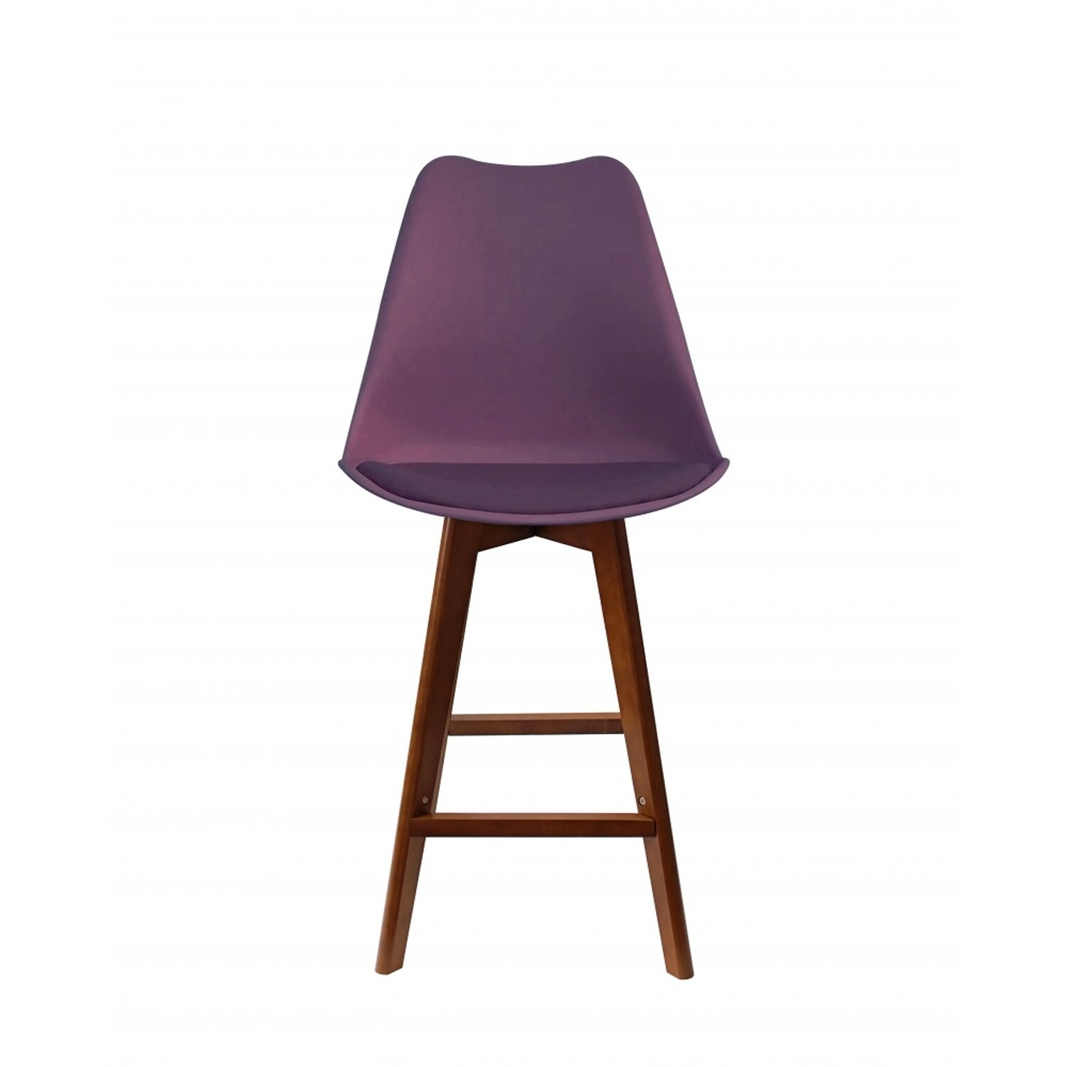 Soho Bar Stool With Dark Wood Legs - Aubergine