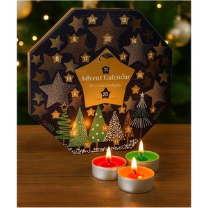 Christmas Tealight Candle Advent Calendar 24 Festive Countdown Scented