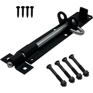 8 Inch Black Door Bolt for Internal and Garden Doors