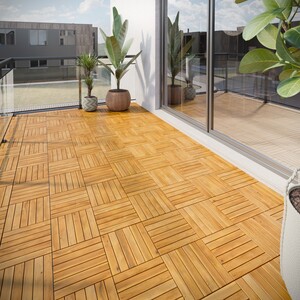 Outdoor Interlocking Acacia Hard Wood Deck Tiles