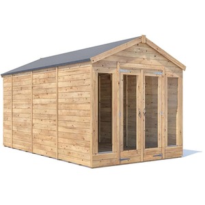 8x14ft Dunster House Wooden Summerhouse Apex Roof Modular Design