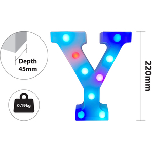 St Helens Battery Operated RGB Letter Y With Remote Control