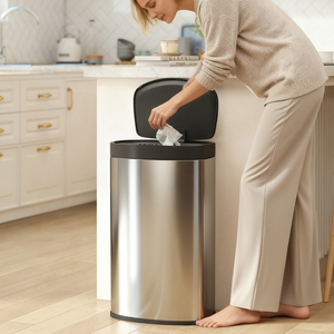 HOMCOM 55L Sensor Bin with Soft-Close Lid 851-055V00SR