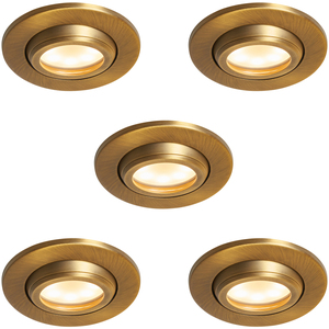 5 Pack of Marlowe Round IP65 Fire Rated Tiltable Downlights