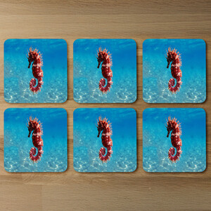 Mediterranean Seahorse Designer Coaster Set