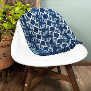Handmade Indigo Runner Heerak Patern