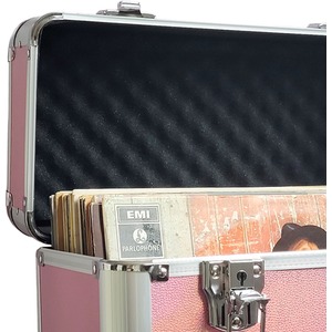 Silver Vinyl LP Storage Box Lockable Aluminium Case shot 12436819