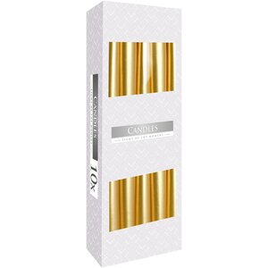 Gold Taper Candle Elegant Metallic Finish for Decor Ambiance