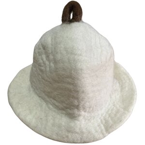 Natural Felted Sauna Bowl Hat - Warm, Breathable Wool Headwear