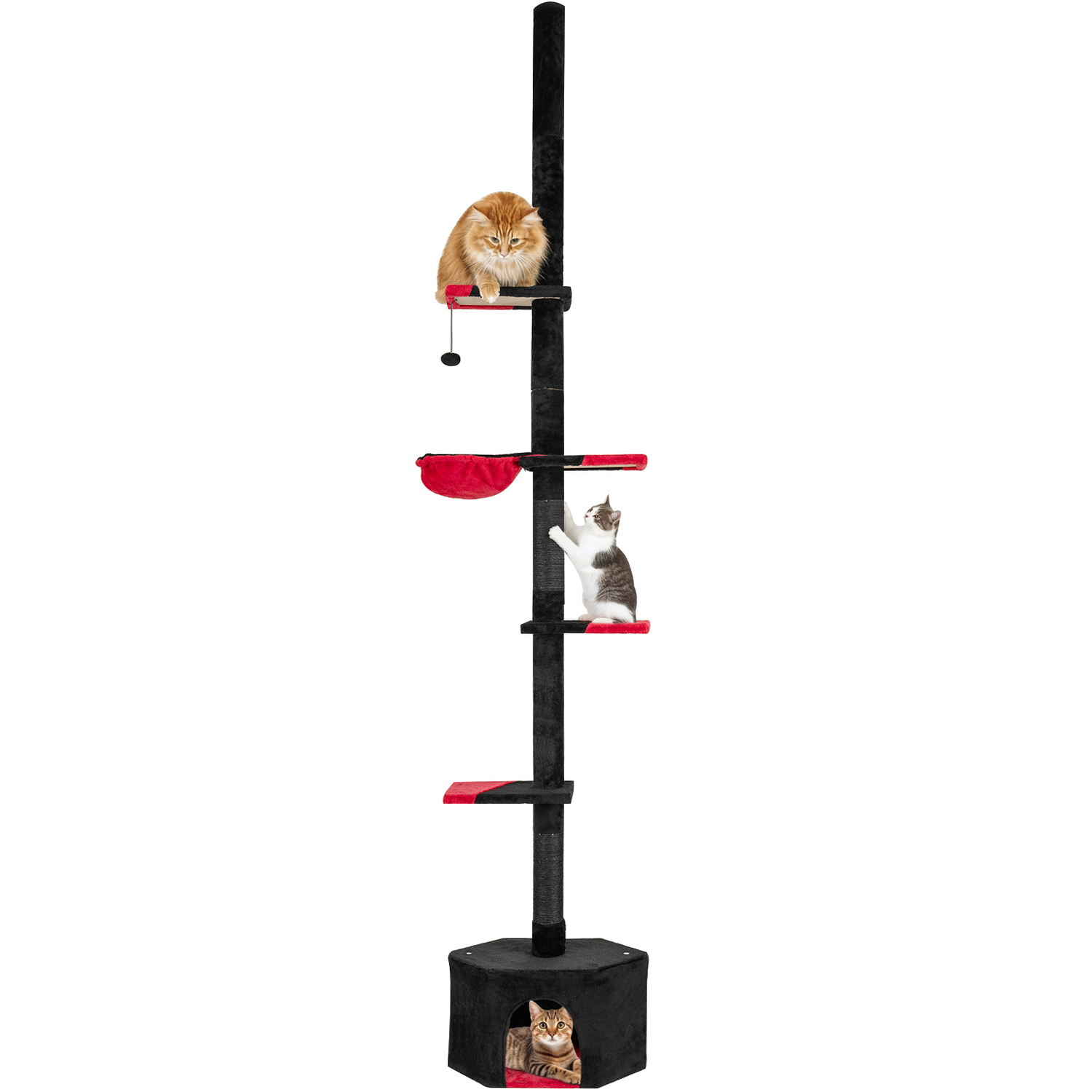 Costway 5-Tier Tall Multi-Level Cat Tower With Condo - Black