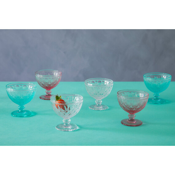 Fleur Set Of Two Clear Glass Sundae Dishes
