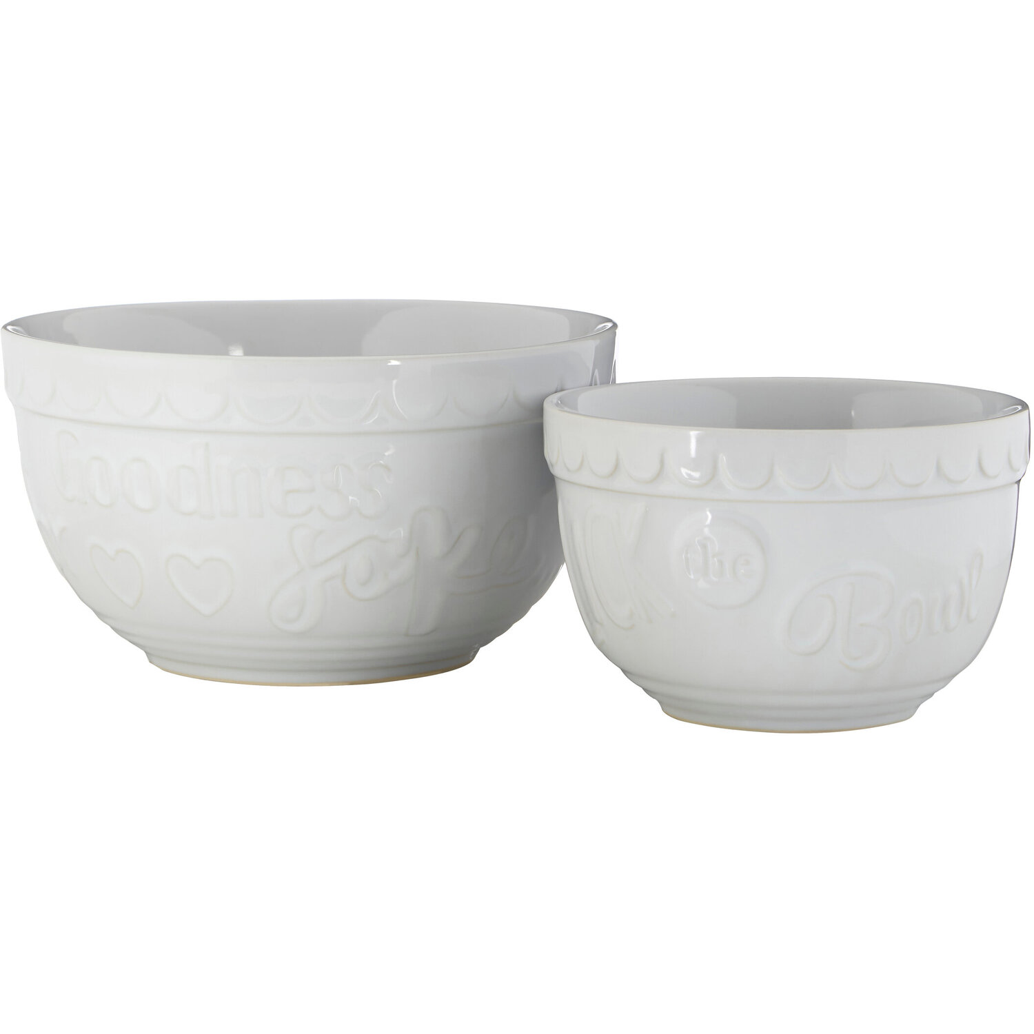 Gigi White Set Of Two Mixing Bowls - White