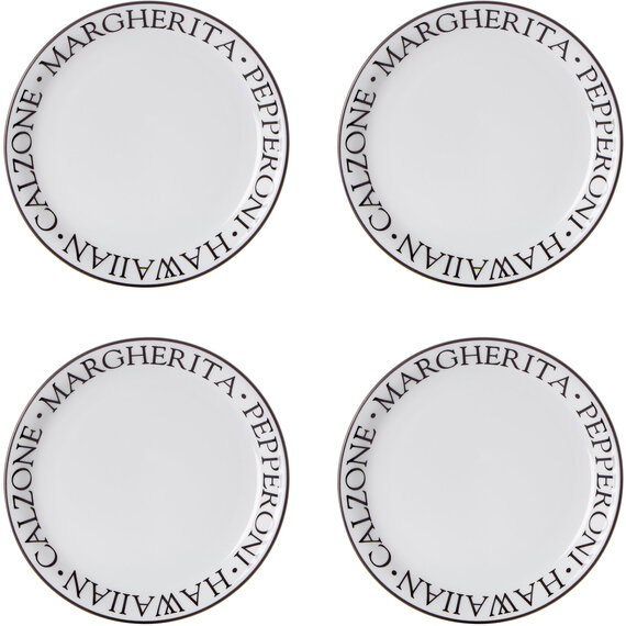 Noir Set Of Four Pizza Plates