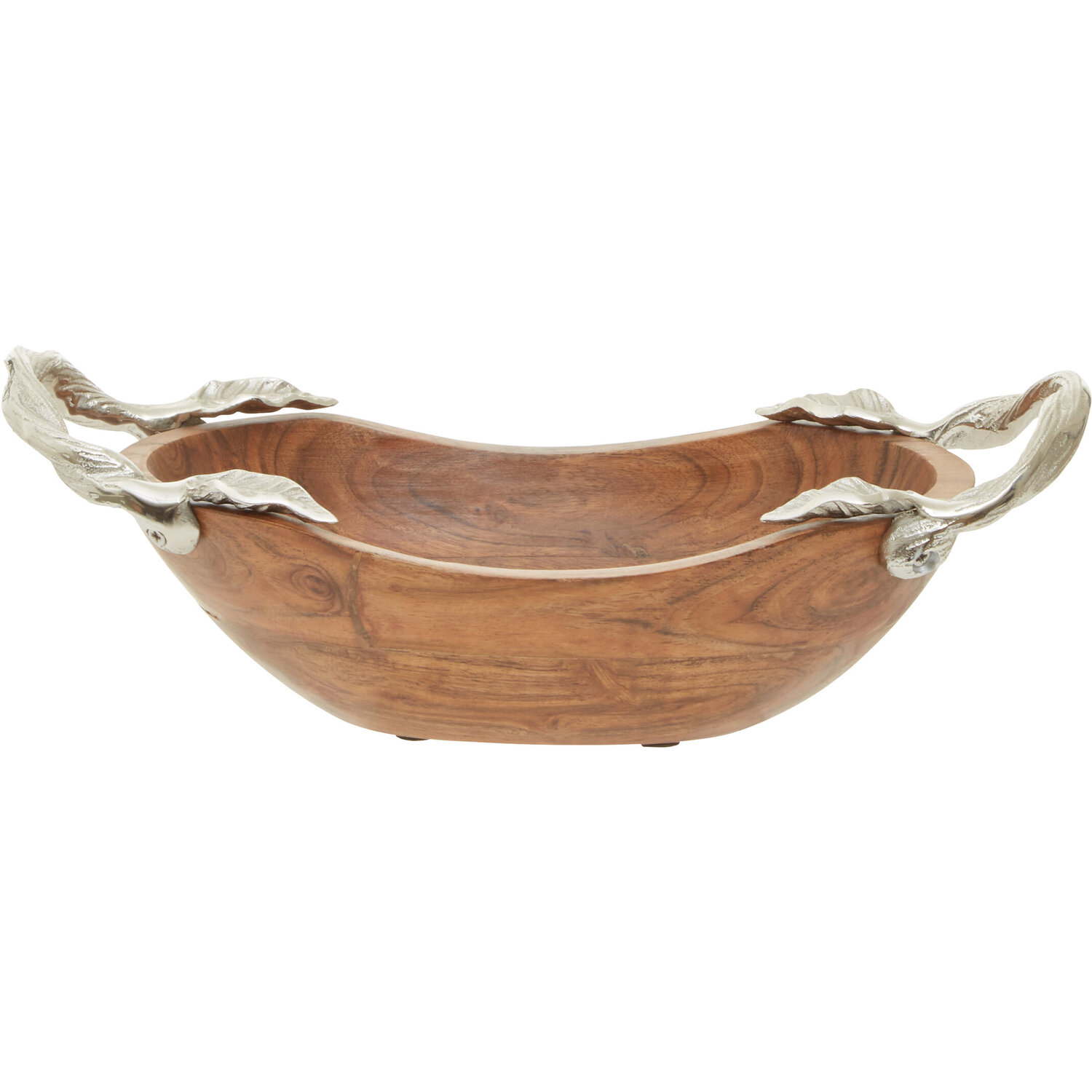 Vine Acacia Wood Small Oval Bowl - Brown