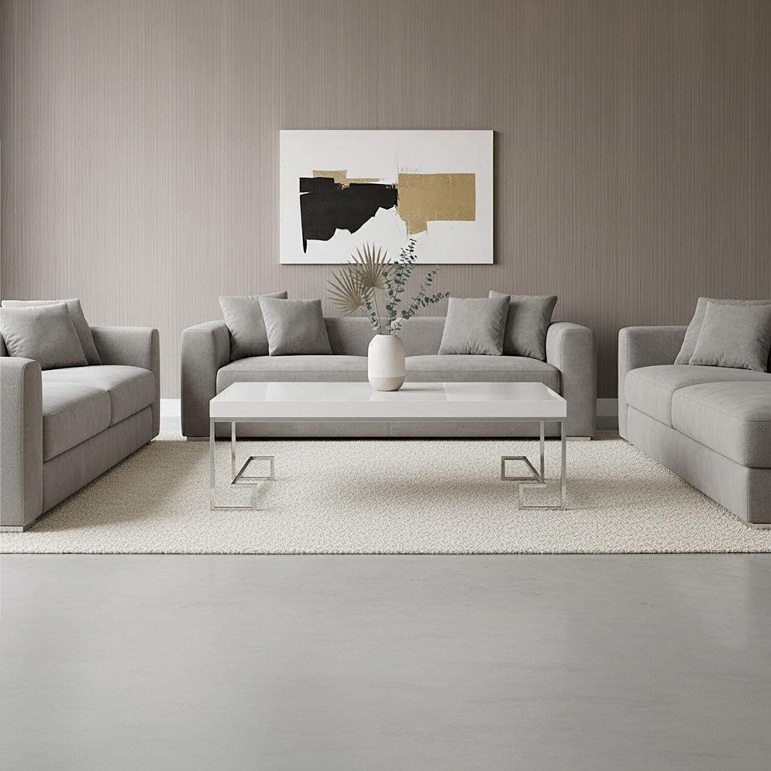 Allure Chrome Angled Legs Coffee Table - Silver