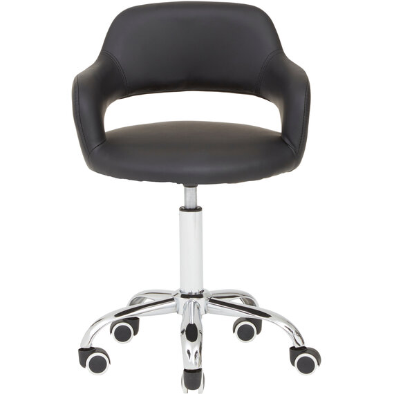 Fionna Black Home Office Chair with Curved Back